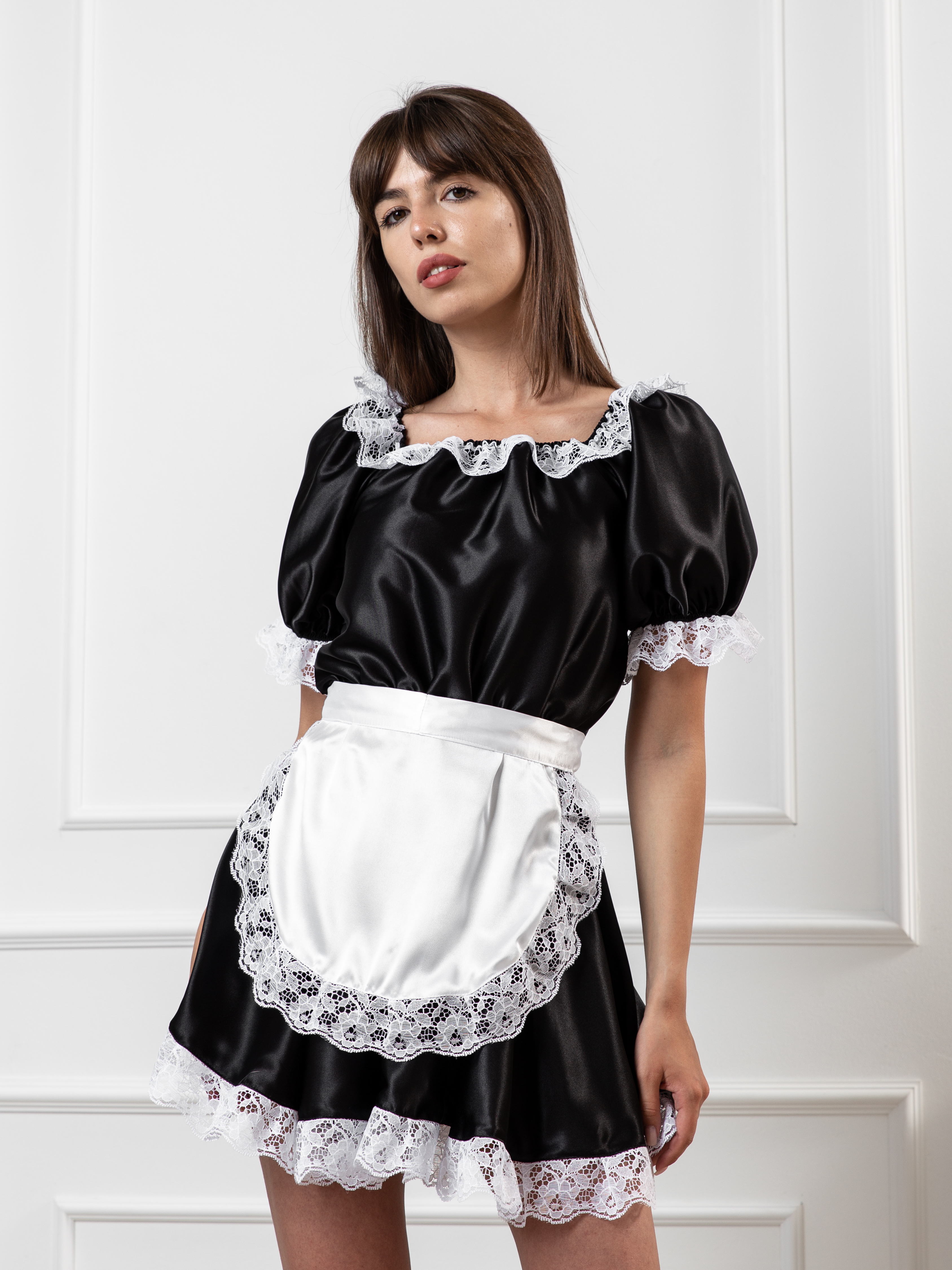 

Платье карнавальное женское Горничная Maid черное 42 RU, Черный, Maid