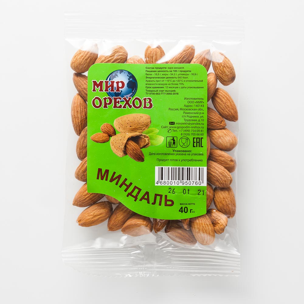 Миндаль Мир орехов 40 г