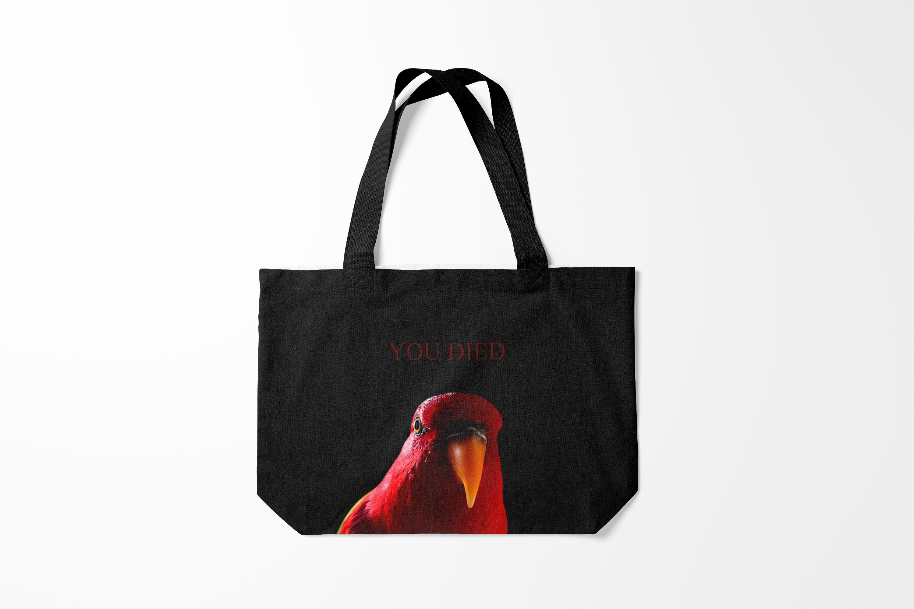 

Сумка шoппер унисекс Burnettie Красный попугай Red parrot, черный, Красный попугай Red parrot