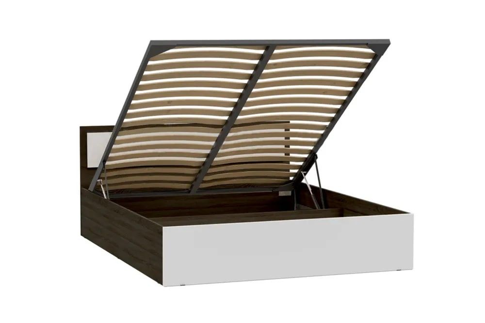 

Двуспальная кровать "Мартина" с подъемным механизмом, 160х200 см, Дуб Сонома/Белый глянец, Коричневый, Кровать Мартина 1.6