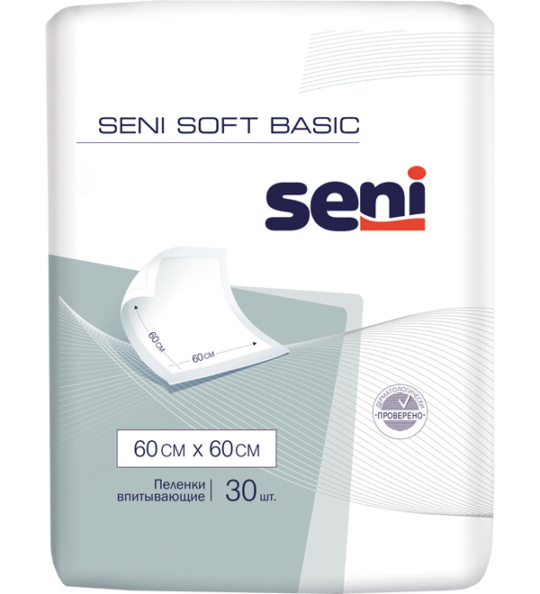 Пеленки Seni Soft Basic 60x60 см, 30 шт.