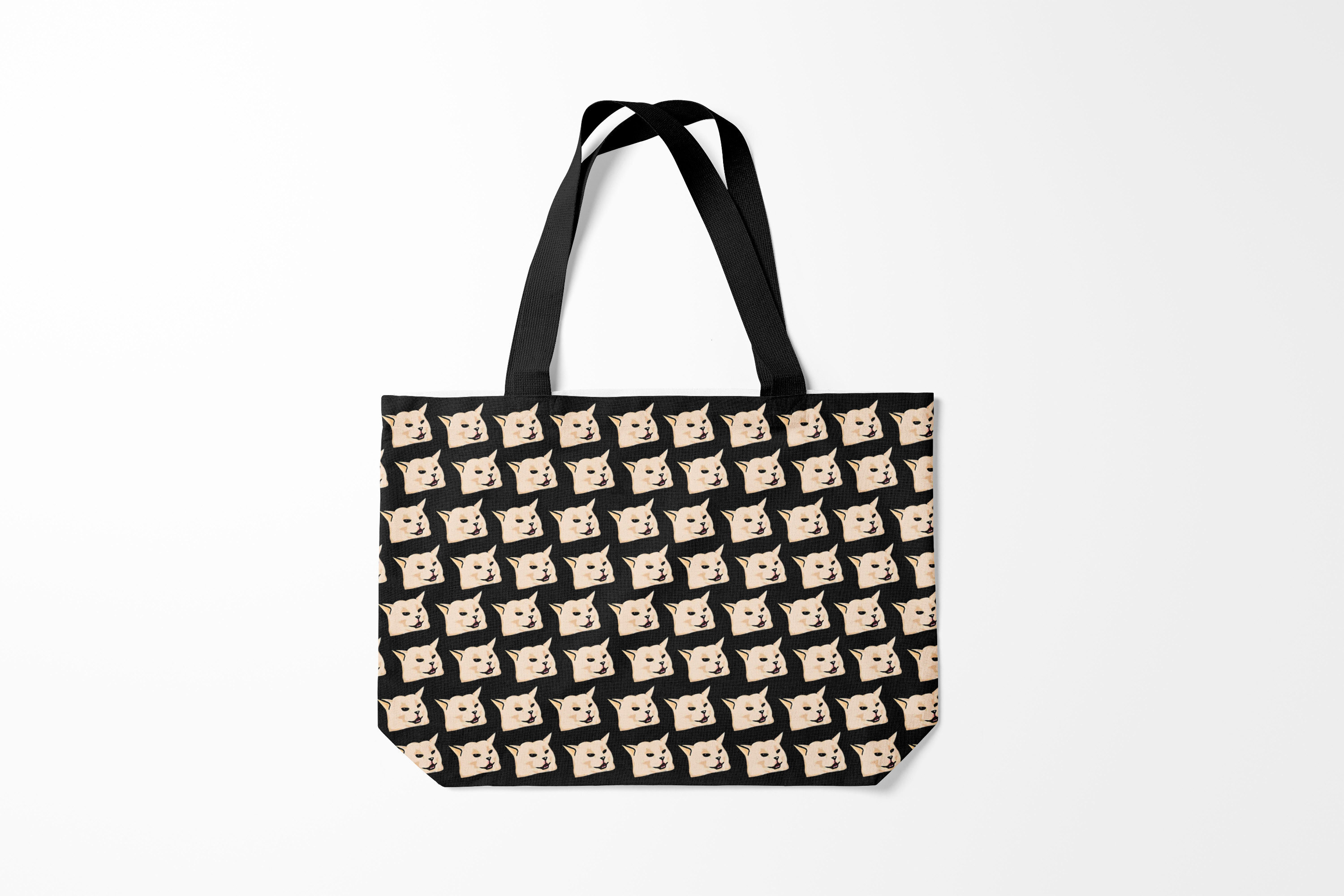 

Сумка шoппер унисекс Burnettie Кот мем woman yelling at cat, черный, Кот мем woman yelling at cat