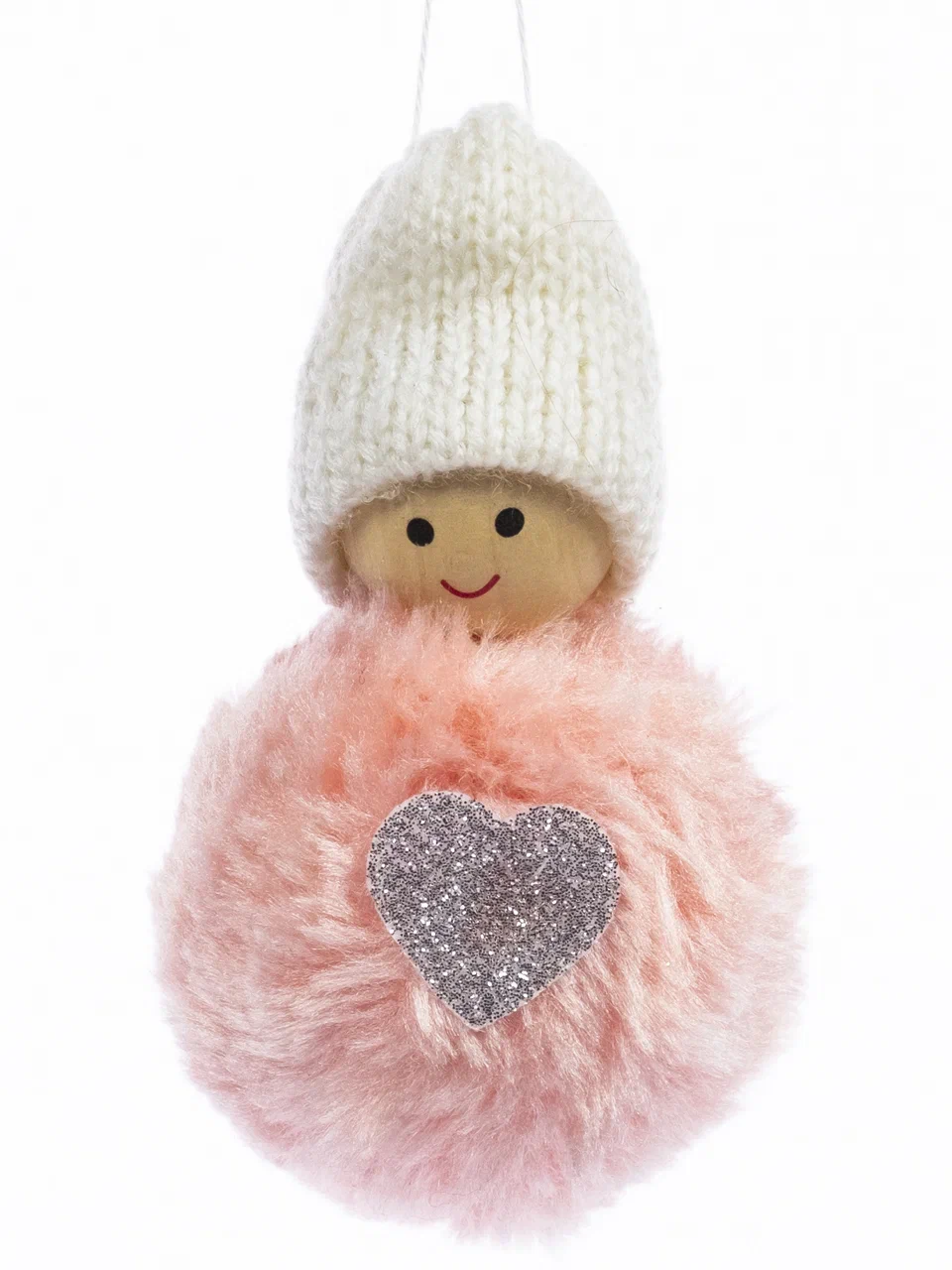 

Елочная игрушка Феникс Present Подвесное украшение 91019 1 шт. белый розовый, Подвесное украшение