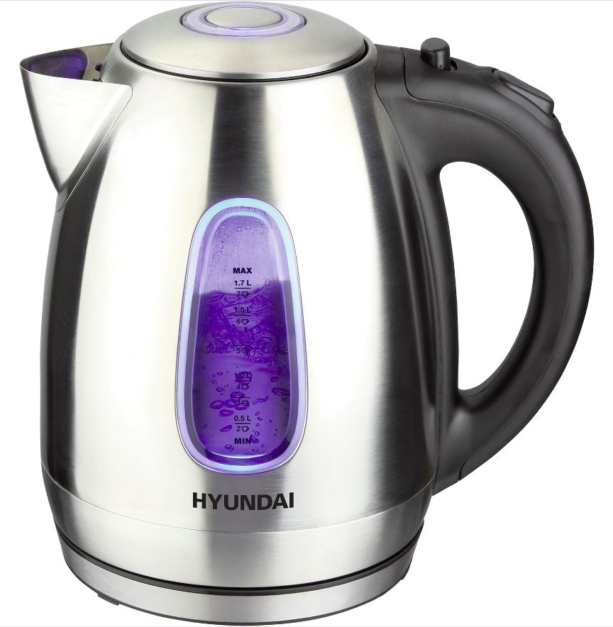 

Чайник электрический HYUNDAI HYK-S2402 1.7 л серебристый, HYK-S2402