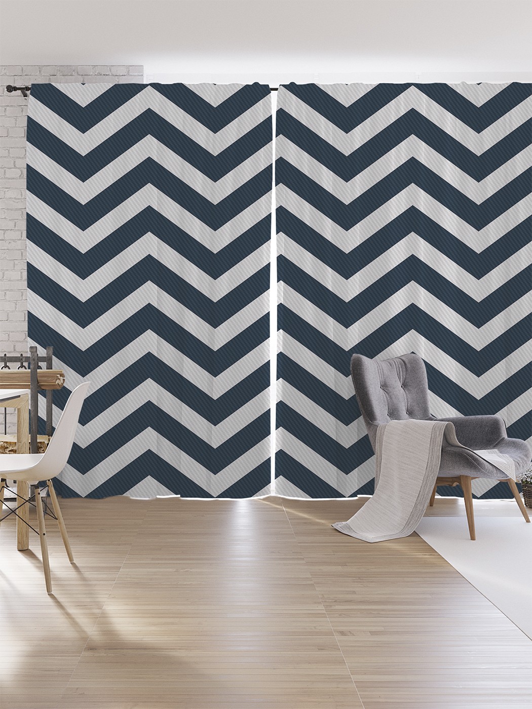 

Шторы под лён JoyArty "Монотонные зигзаги", серия Oxford DeLux, 340х265 см, Монотонные зигзаги