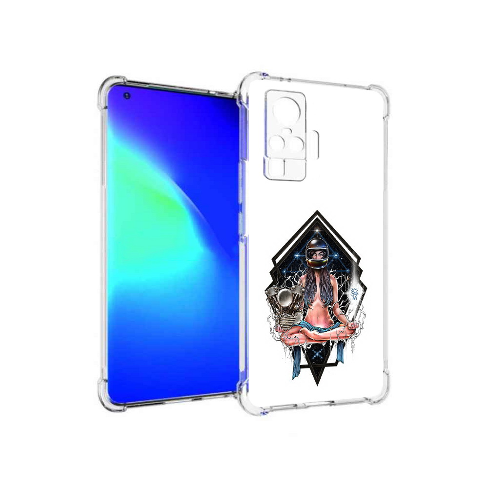 Чехол MyPads Tocco для Vivo X50 Pro красивая девушка в шлеме (PT151209.405.406)