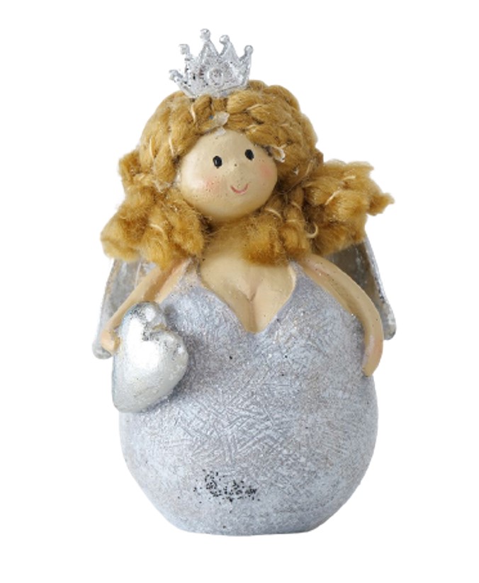 фото Фигурка ангел клодетта с сердечком, полистоун, 8 см, boltze