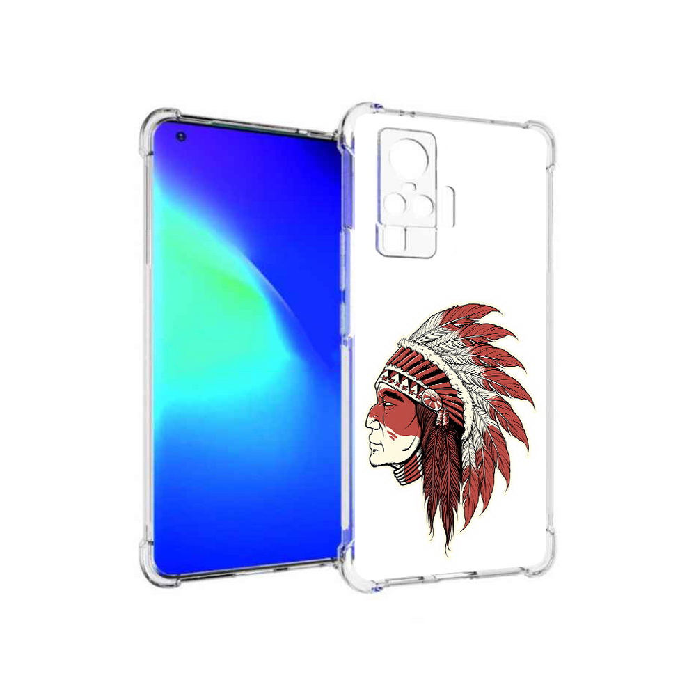 

Чехол MyPads Tocco для Vivo X50 Pro красный индеец (PT151209.405.411), Прозрачный, Tocco