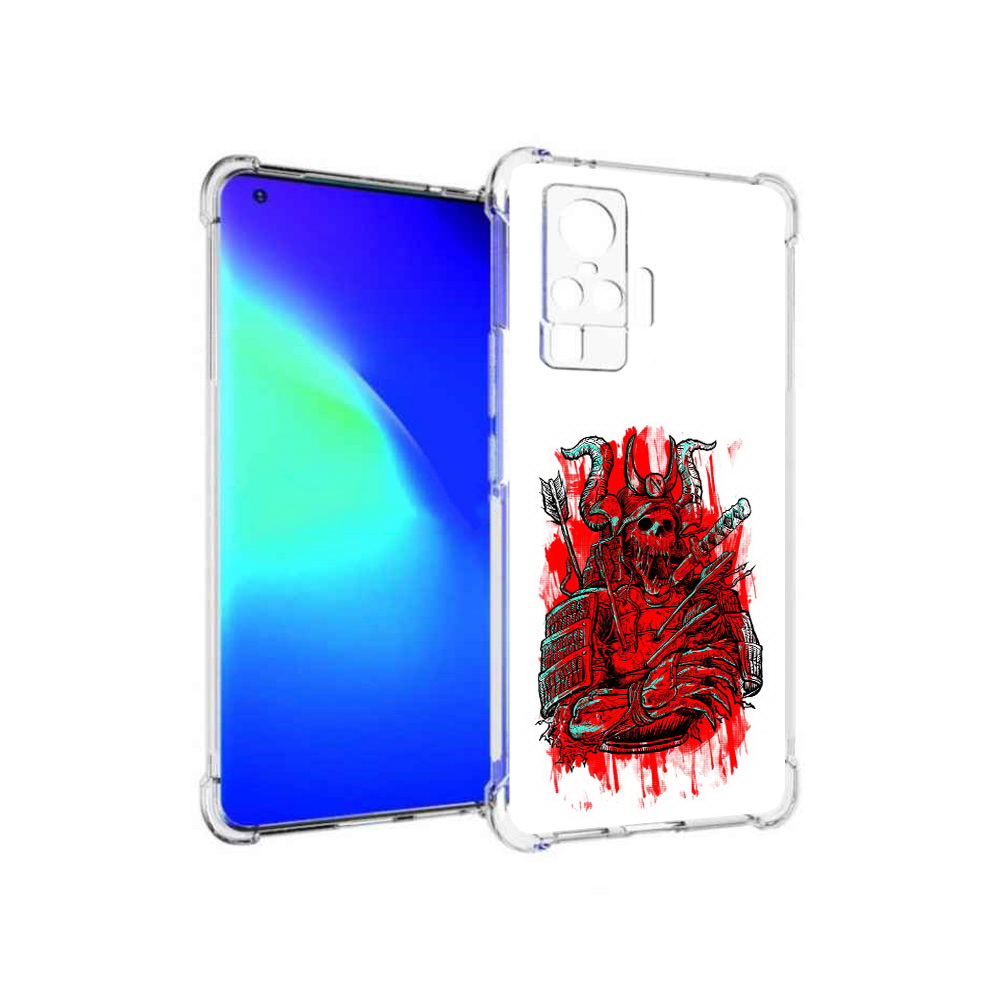 

Чехол MyPads Tocco для Vivo X50 Pro красный скелет воин (PT151209.405.413), Прозрачный, Tocco