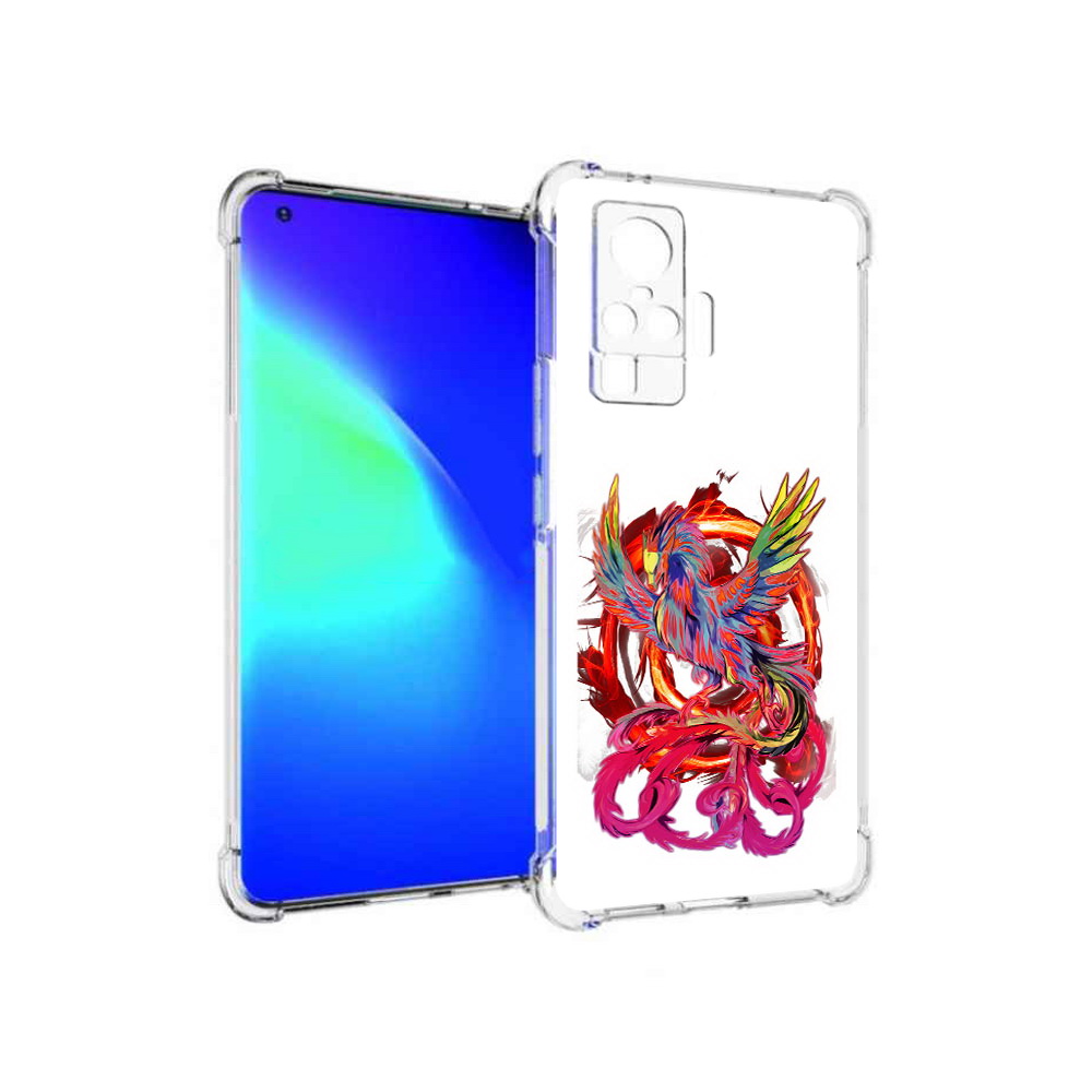 

Чехол MyPads Tocco для Vivo X50 Pro красочный феникс (PT151209.405.414), Прозрачный, Tocco