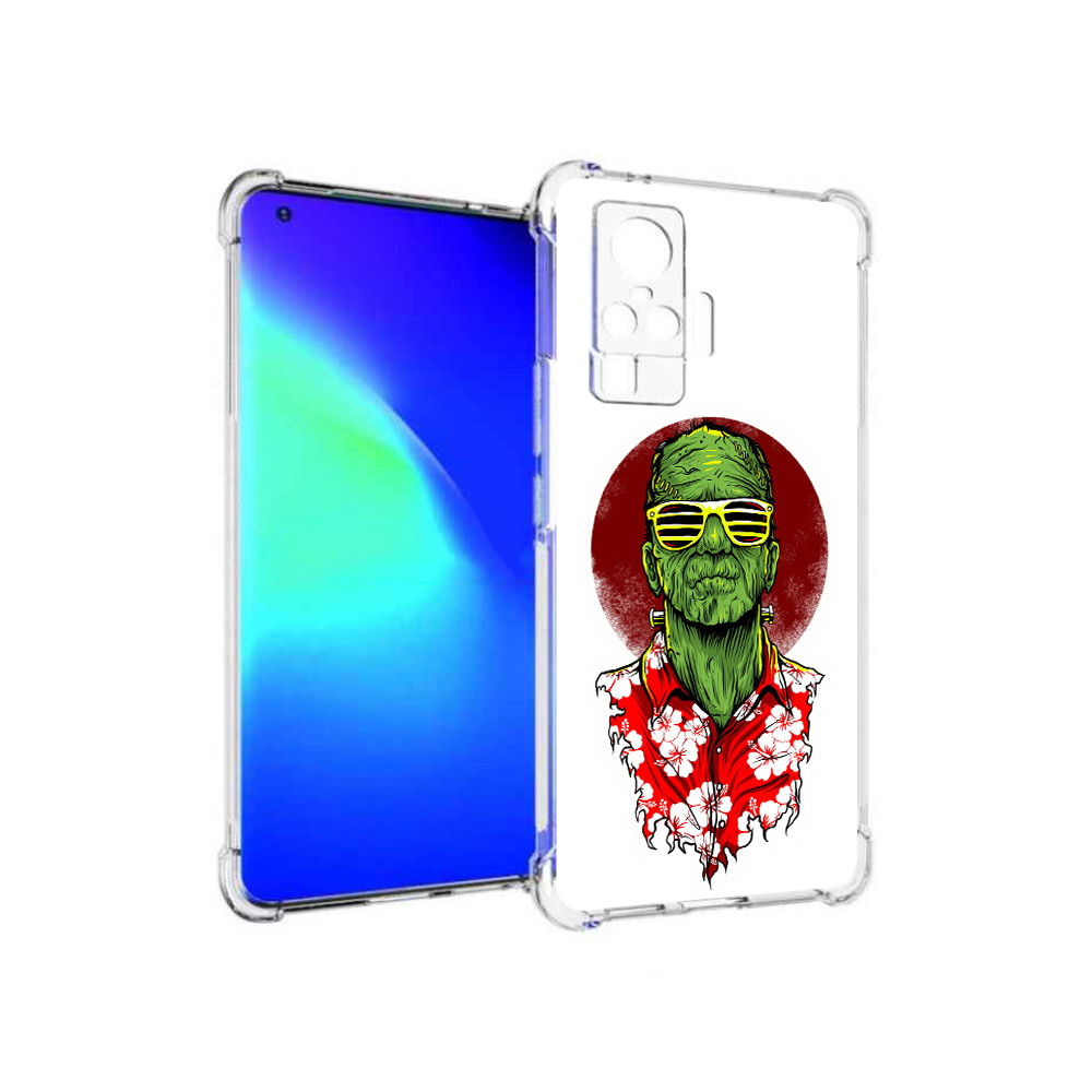 

Чехол MyPads Tocco для Vivo X50 Pro крутой зеленый мужчина в очках (PT151209.405.424), Прозрачный, Tocco