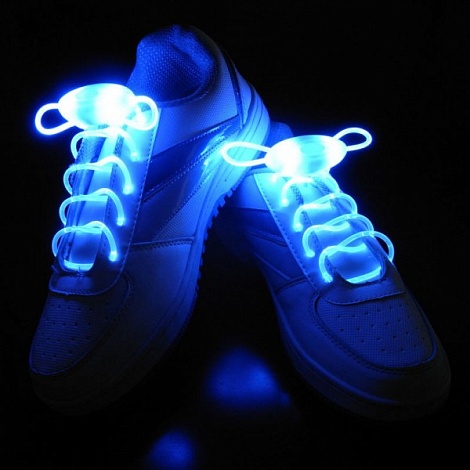 фото Шнурки для обуви с led подсветкой nonstopika laces blue 80 см