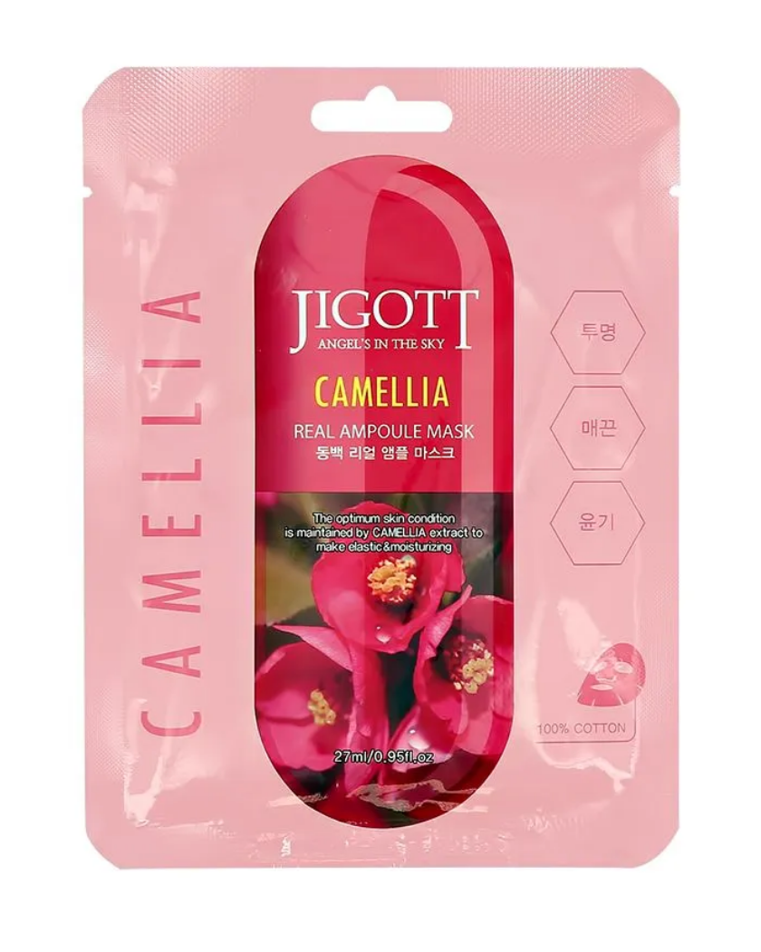 Набор Тканевых Масок Для Лица Jigott С Экстрактом Камелии Camellia 5 Шт