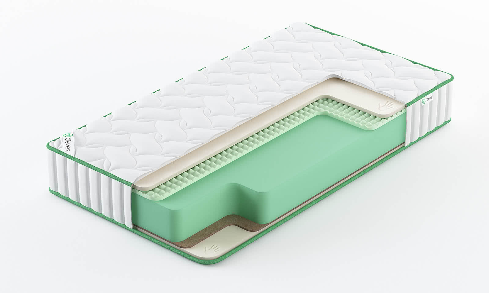 

Матрас Clever Touch High 225x205, Белый, Touch High