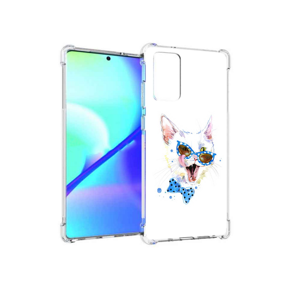 

Чехол MyPads Tocco для Samsung Galaxy Note 20 белый кот (PT152536.527.229), Прозрачный, Tocco