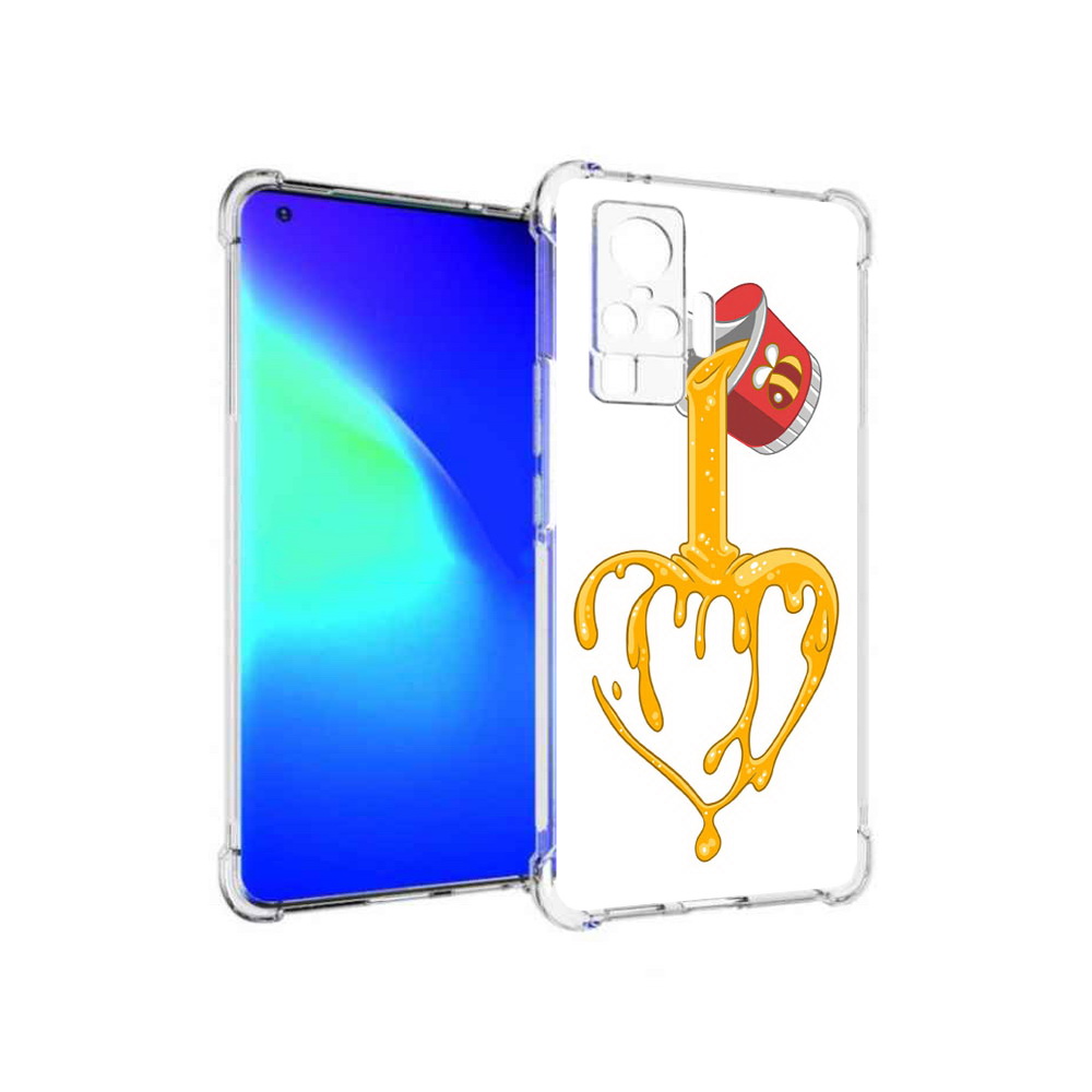 

Чехол MyPads Tocco для Vivo X50 Pro медовое сердце (PT151209.405.471), Прозрачный, Tocco
