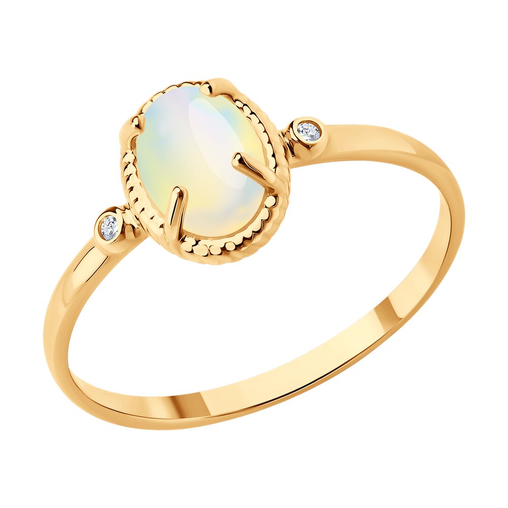 

Кольцо из золота р. 17,5 SOKOLOV 6014379, бриллиант\опал, 6014379