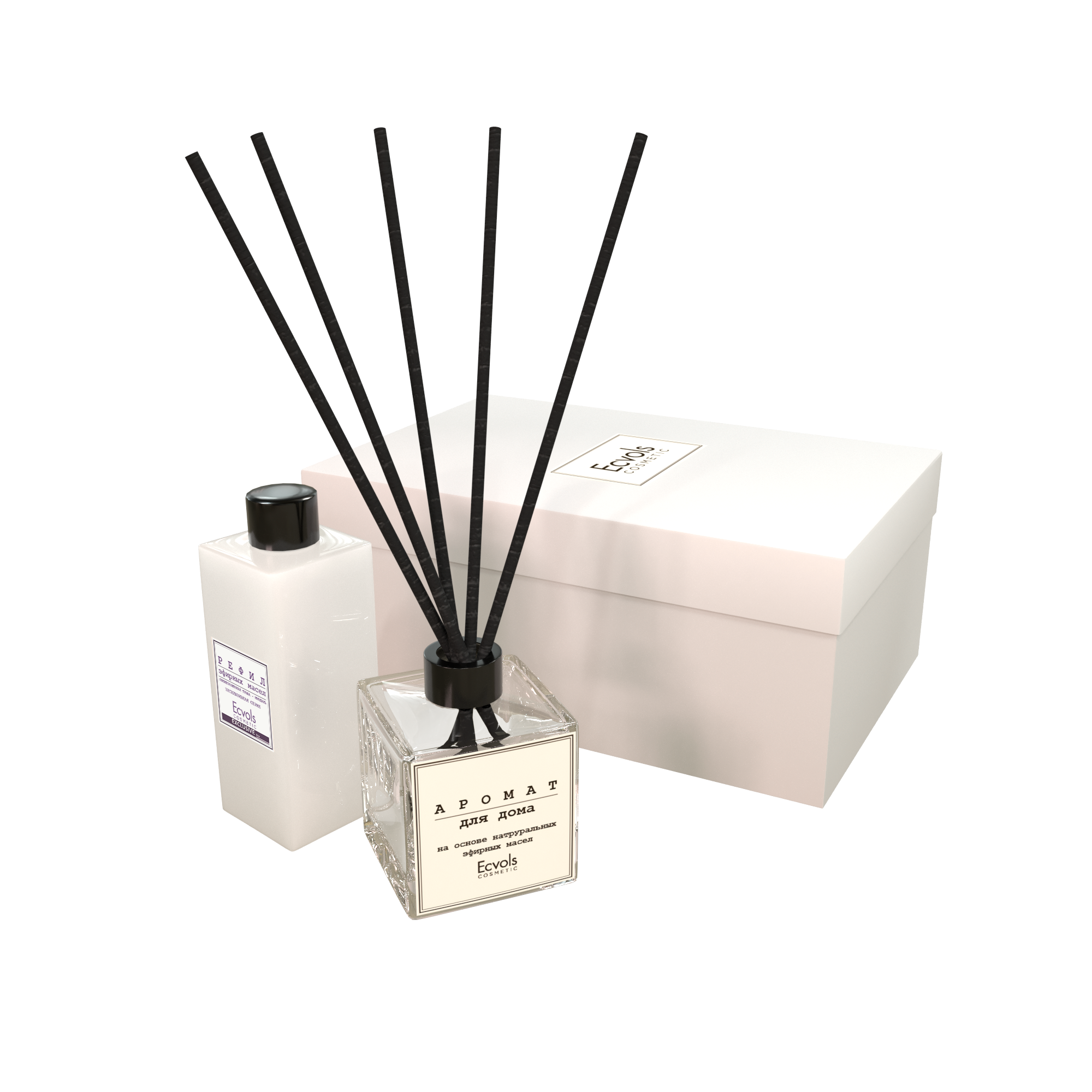 

Ароматический диффузор с палочками Ecvols №20 алоэ-свежескошенная трава-лемонграсс 100 мл