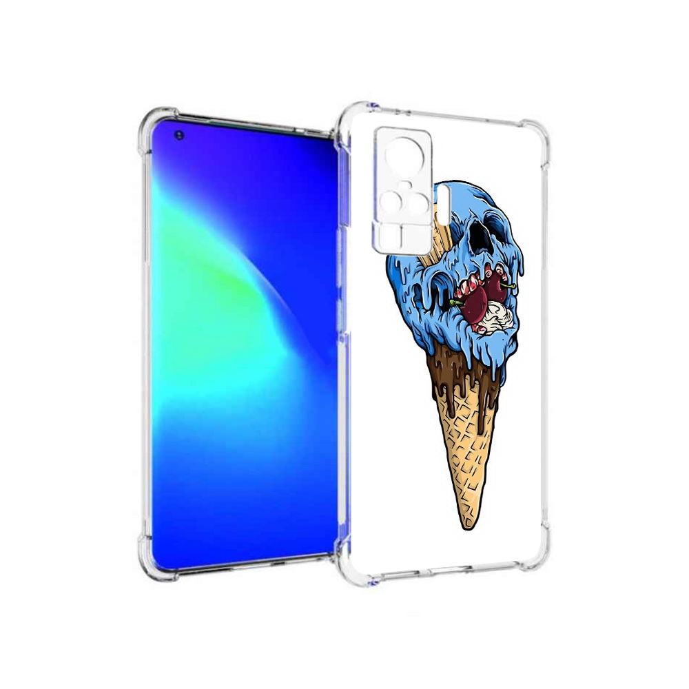

Чехол MyPads Tocco для Vivo X50 Pro мороженное череп (PT151209.405.484), Прозрачный, Tocco
