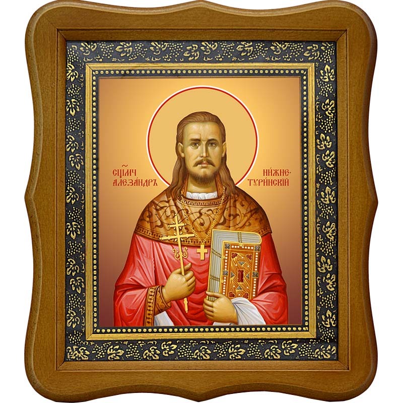 

Александр (Адрианов) Нижнетуринский священномученик, пресвитер. Икона на холсте.