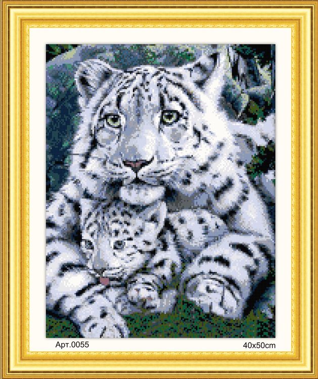 фото Набор для вышивания вангогвомне «семья белых тигров» vk0055