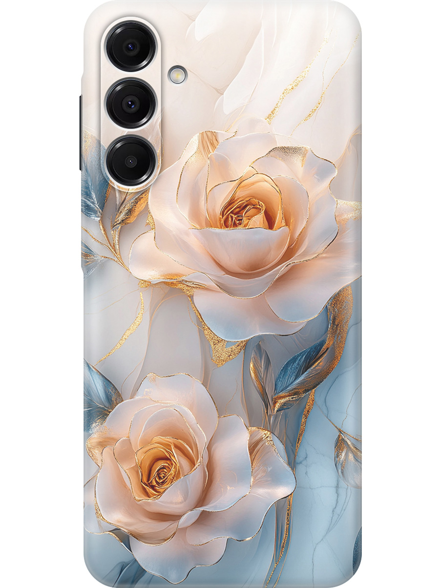 

Силиконовый чехол на Samsung Galaxy A16 с принтом "Белые розы на мраморе", Прозрачный;белый;оранжевый, 786721723