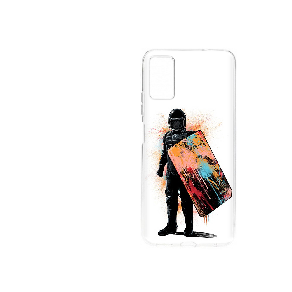 

Чехол MyPads Tocco для ZTE Blade A71 (2021) солдат с красочным щитом (PT226945.474.614), Прозрачный, Tocco