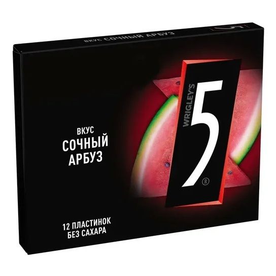 Жевательная резинка Wrigley's 5 Cyclone сочный арбуз без сахара 31 г x 180 шт