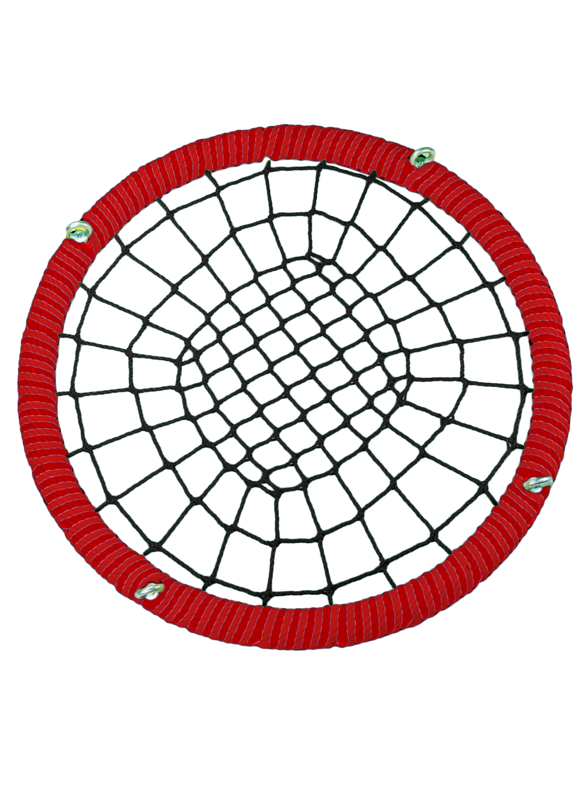 

Качели-гнездо JINN КТ/РГ/140/102/16/8/КР-Ч/КГ 140x140 см черный, красный, 140 круг 102 обод 16 и 8 канат рымгайки