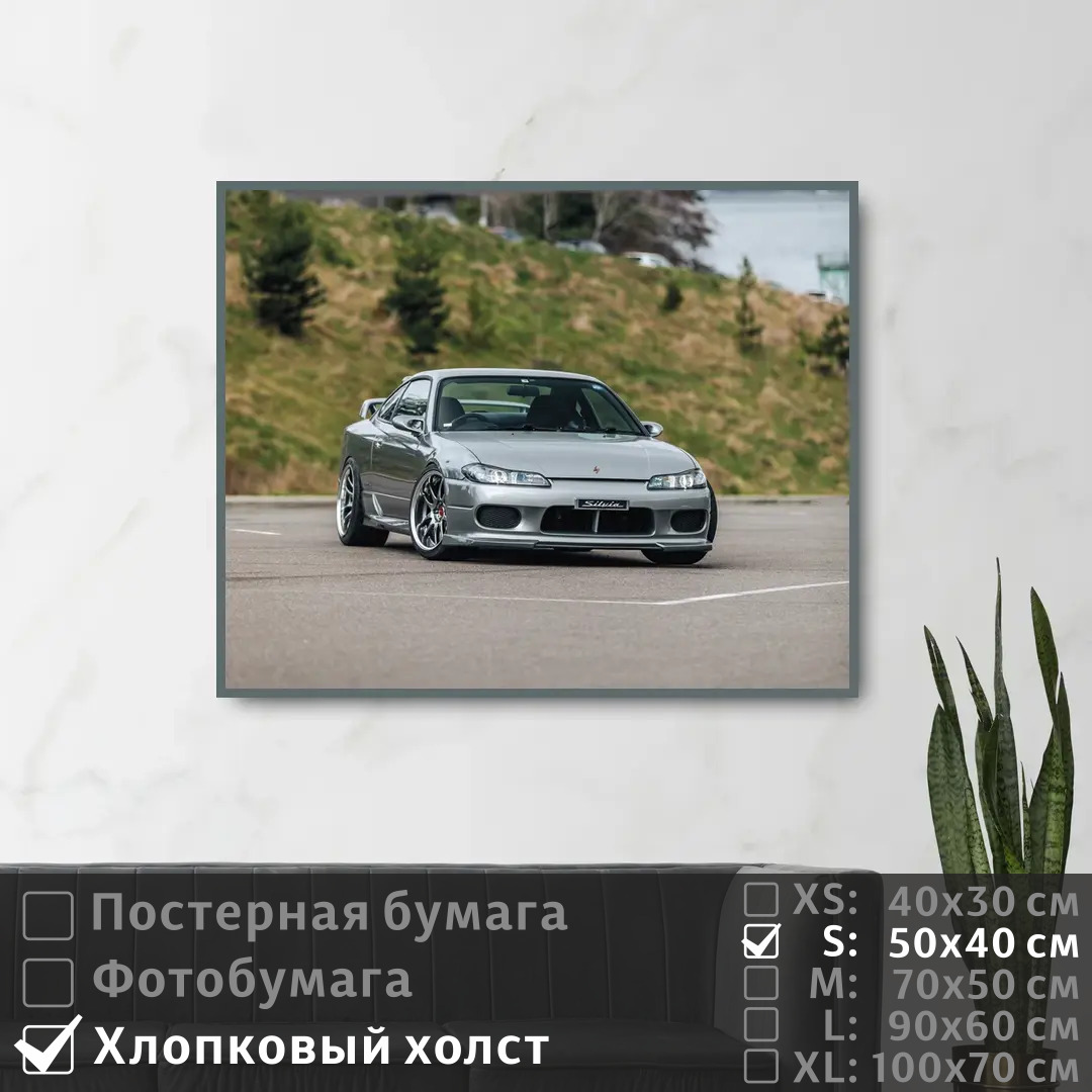 

Постер на холсте ПолиЦентр Машина на стену ниссан 50х40 см, МашинаНаСтенуНиссан
