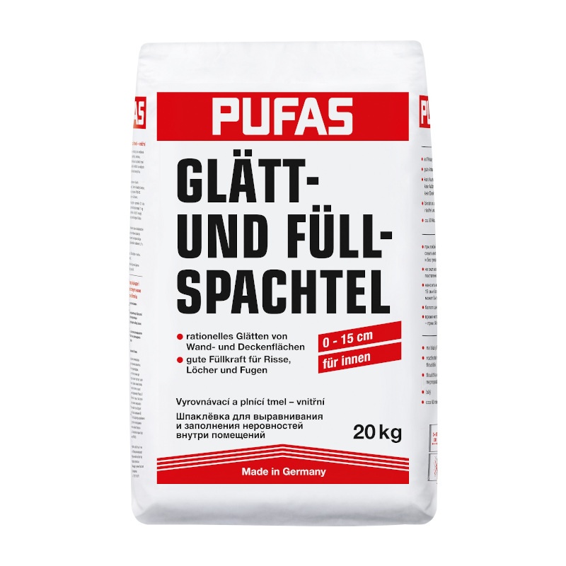 Шпаклевка для выравнивания неровностей Пуфас Glatt- und Fullspachtel N3, 20 кг