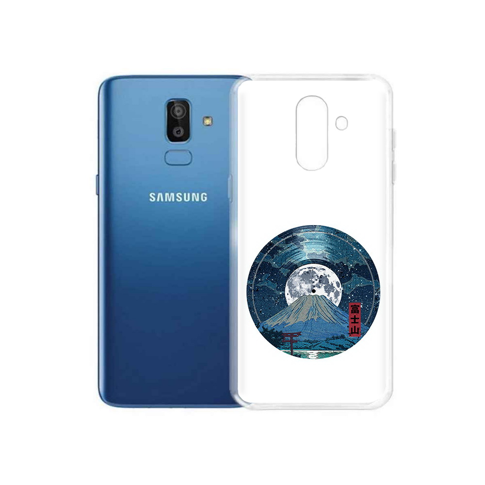 

Чехол MyPads Tocco для Samsung Galaxy J8 нарисованная виниловая гора с луной, Прозрачный, Tocco