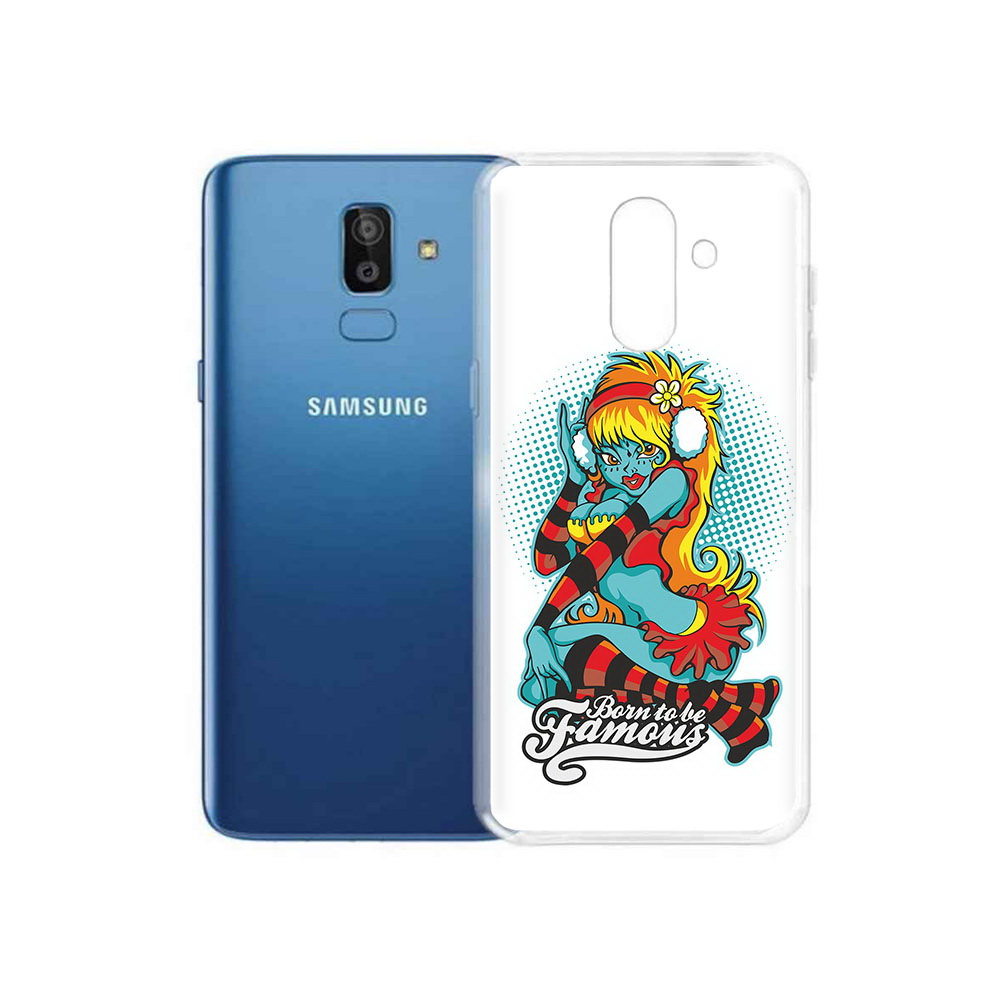 

Чехол MyPads Tocco для Samsung Galaxy J8 нарисованная девушка в наушниках, Прозрачный, Tocco