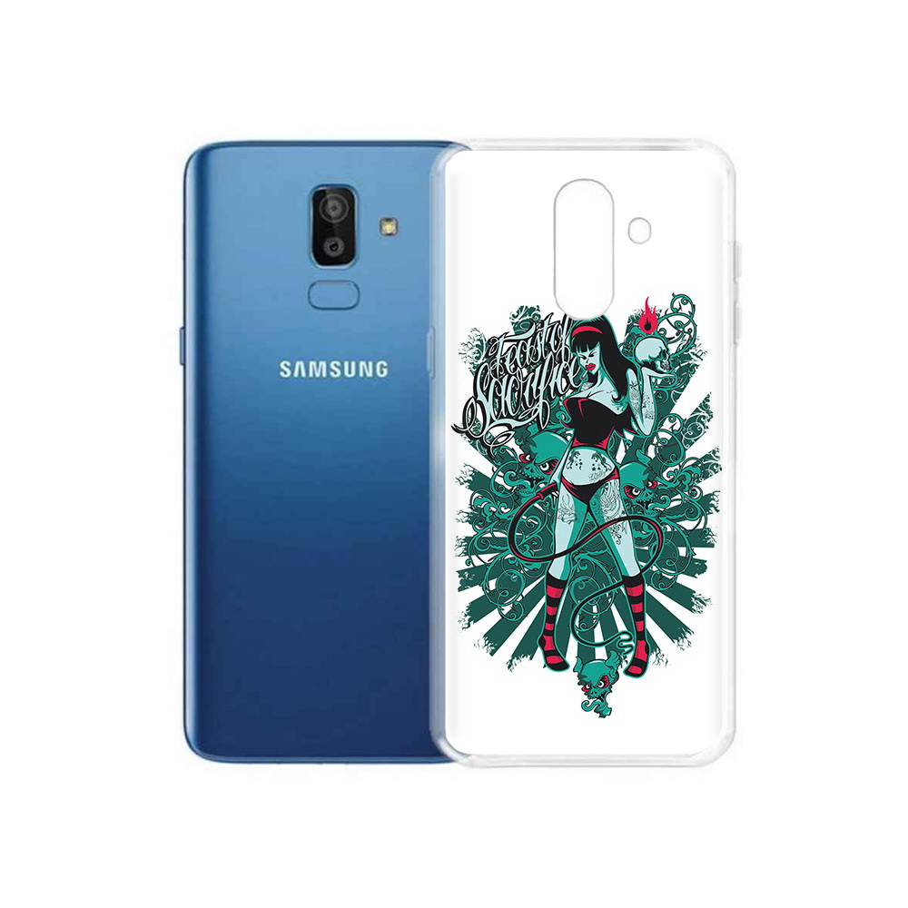 

Чехол MyPads Tocco для Samsung Galaxy J8 нарисованная девушка в татуировках, Прозрачный, Tocco