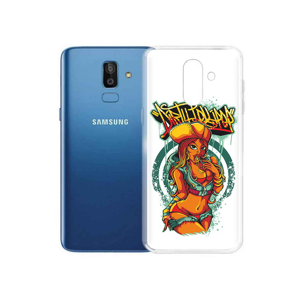 

Чехол MyPads Tocco для Samsung Galaxy J8 нарисованная девушка комикс (PT226929.592.500), Прозрачный, Tocco