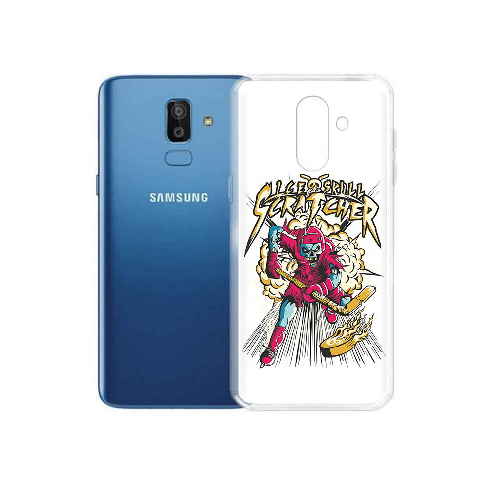 

Чехол MyPads Tocco для Samsung Galaxy J8 нарисованный скелет хоккеист (PT226929.592.514), Прозрачный, Tocco