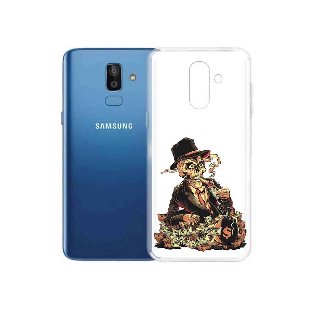 

Чехол MyPads Tocco для Samsung Galaxy J8 нарисованный череп с сигаретой (PT226929.592.515), Прозрачный, Tocco