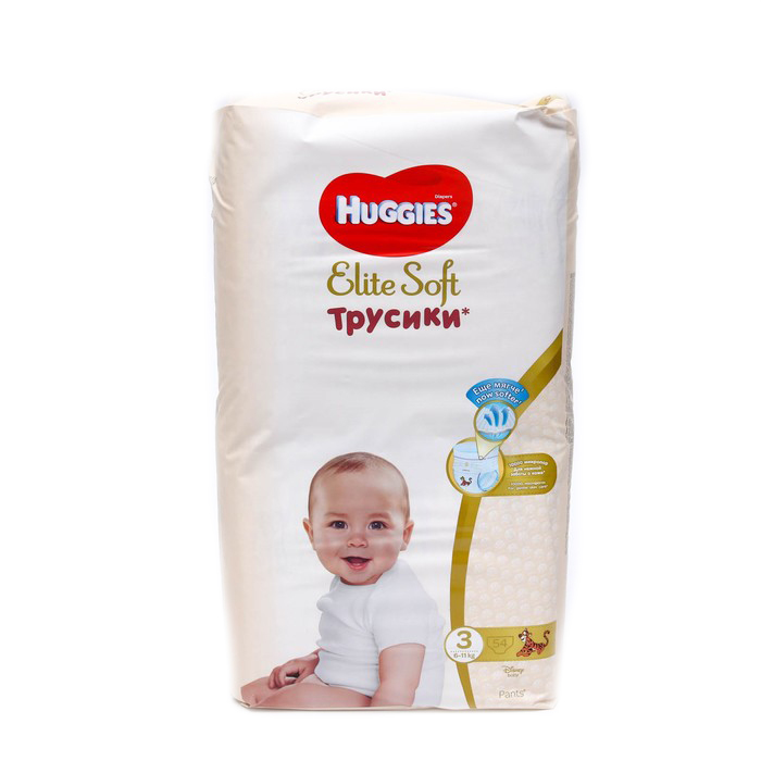 фото Трусики-подгузники huggies elite soft mega m 6-11 кг. 54 шт.