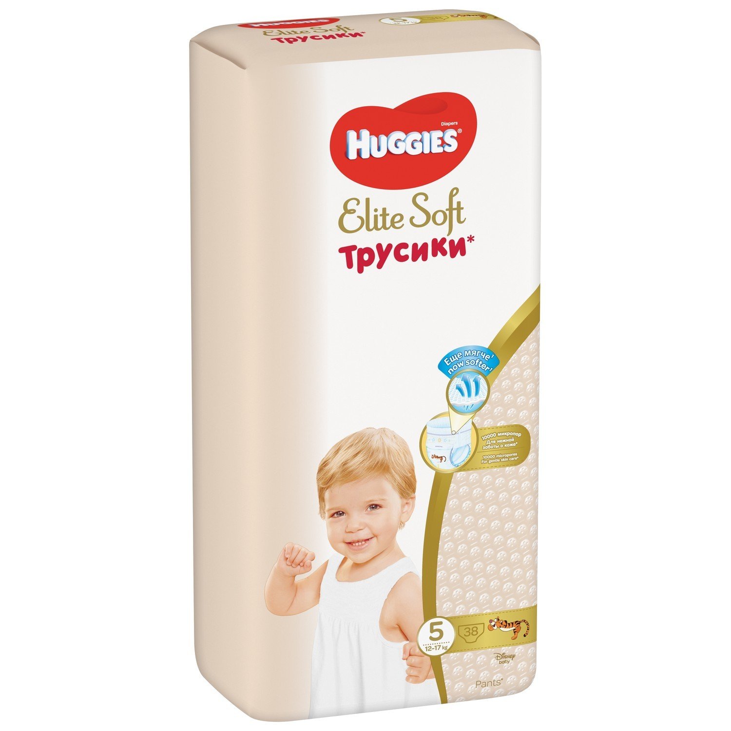 фото Трусики-подгузники huggies elite soft mega xl 12-17 кг. 38 шт.