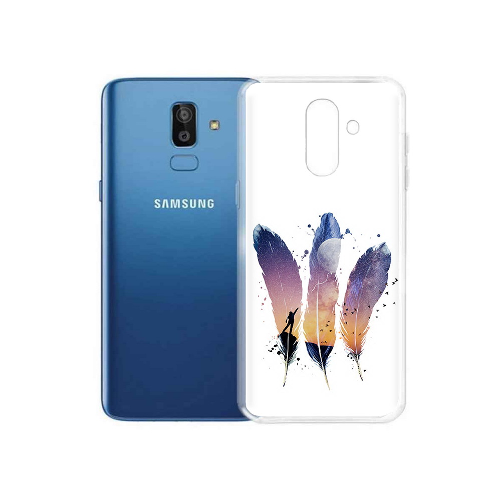 

Чехол MyPads Tocco для Samsung Galaxy J8 небесные перья (PT226929.592.519), Прозрачный, Tocco