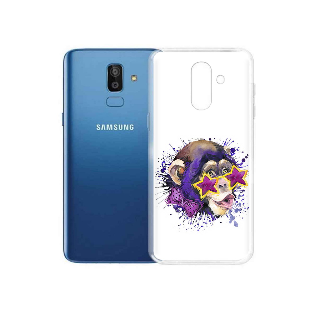 

Чехол MyPads Tocco для Samsung Galaxy J8 обезьяна в очках (PT226929.592.524), Прозрачный, Tocco