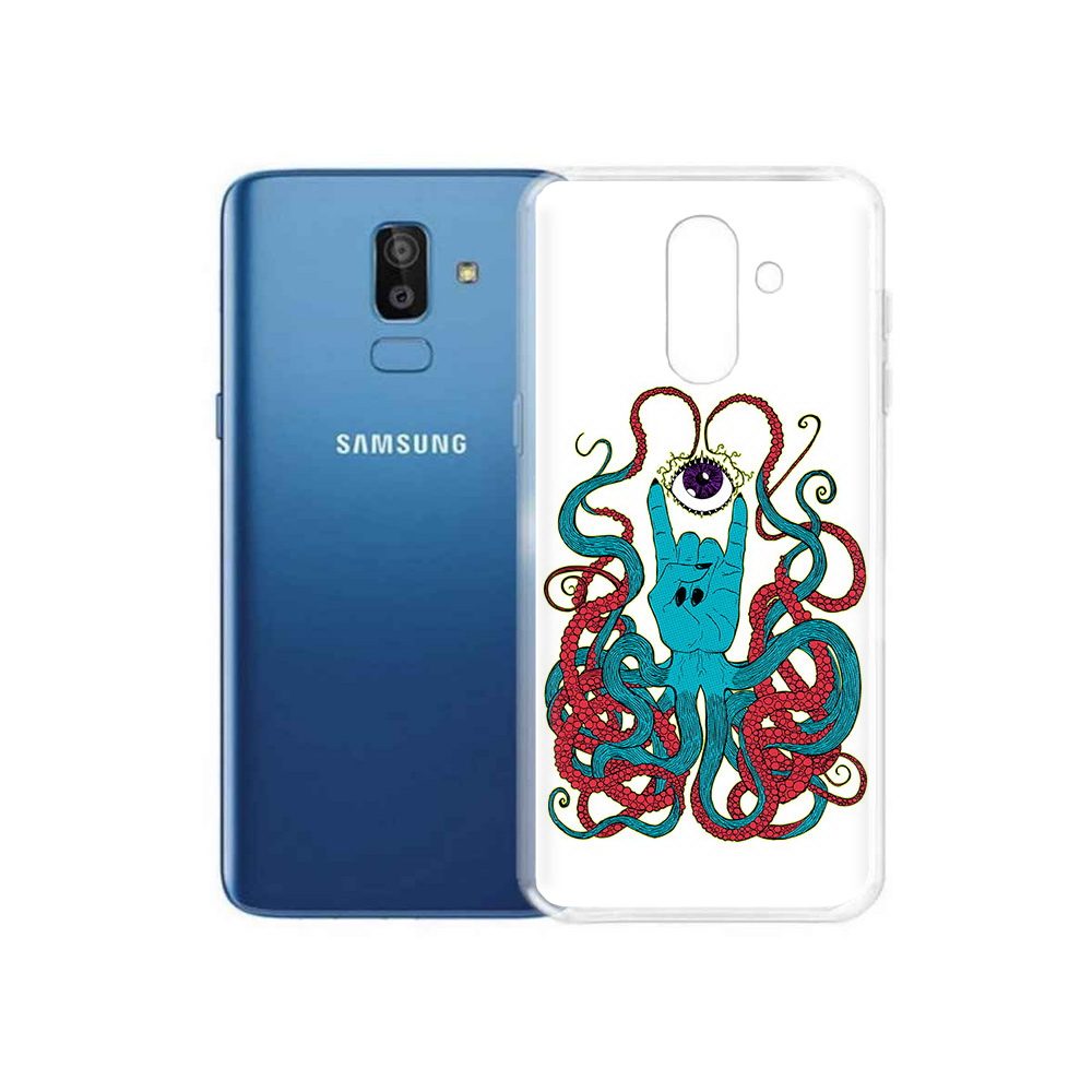 

Чехол MyPads Tocco для Samsung Galaxy J8 осьминог-рука абстракция (PT226929.592.530), Прозрачный, Tocco