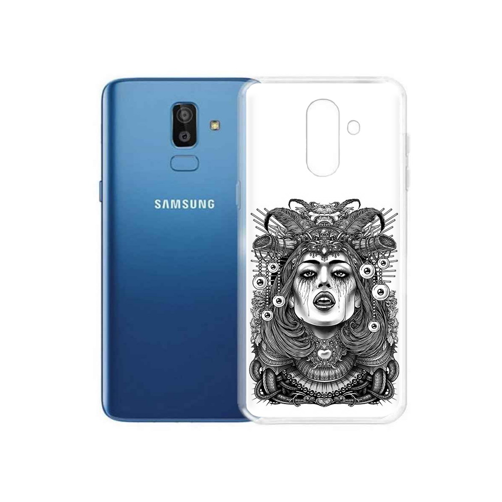 

Чехол MyPads Tocco для Samsung Galaxy J8 портрет девушки черно белый (PT226929.592.551), Прозрачный, Tocco