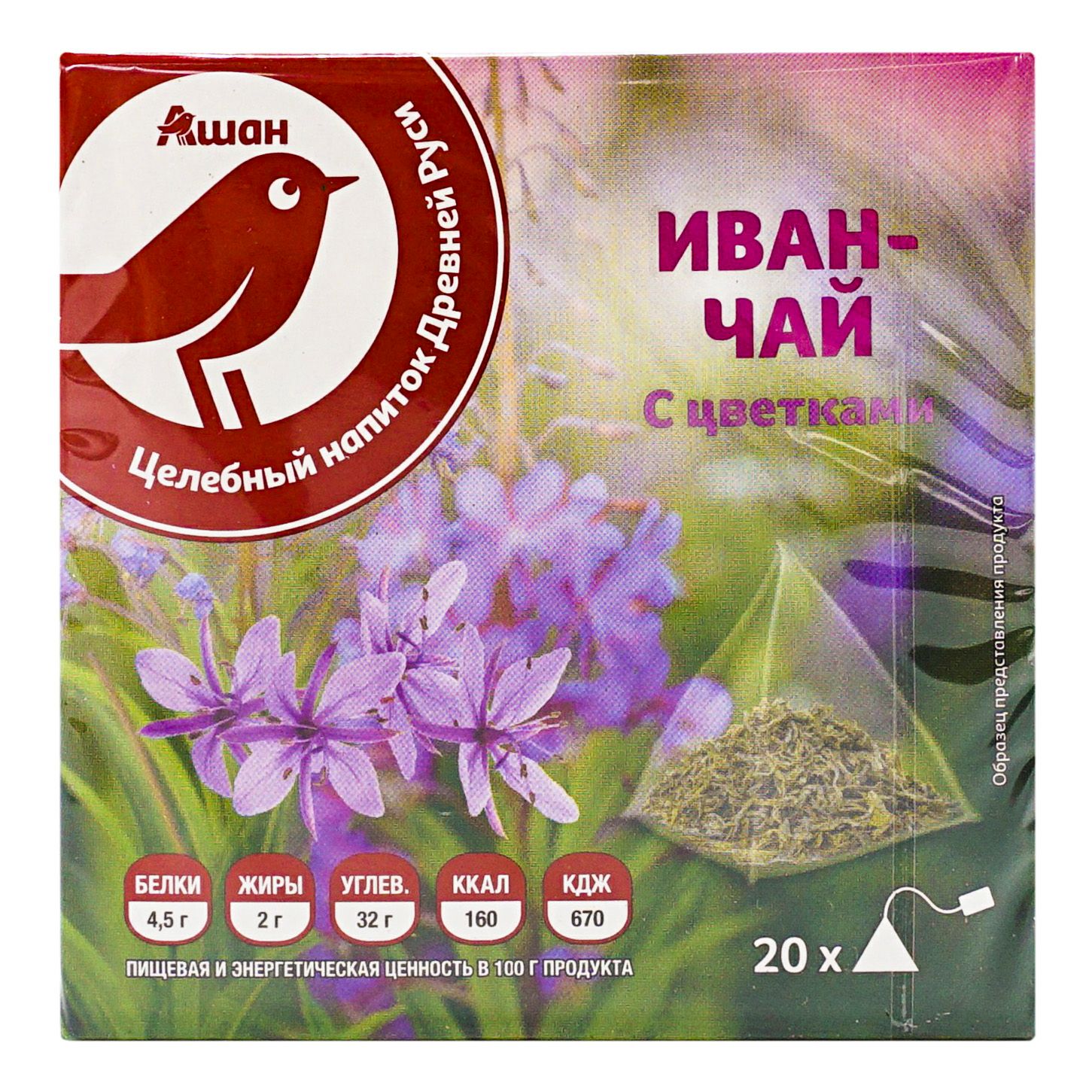 Иван-чай АШАН Красная птица листовой 2 г х 20 шт