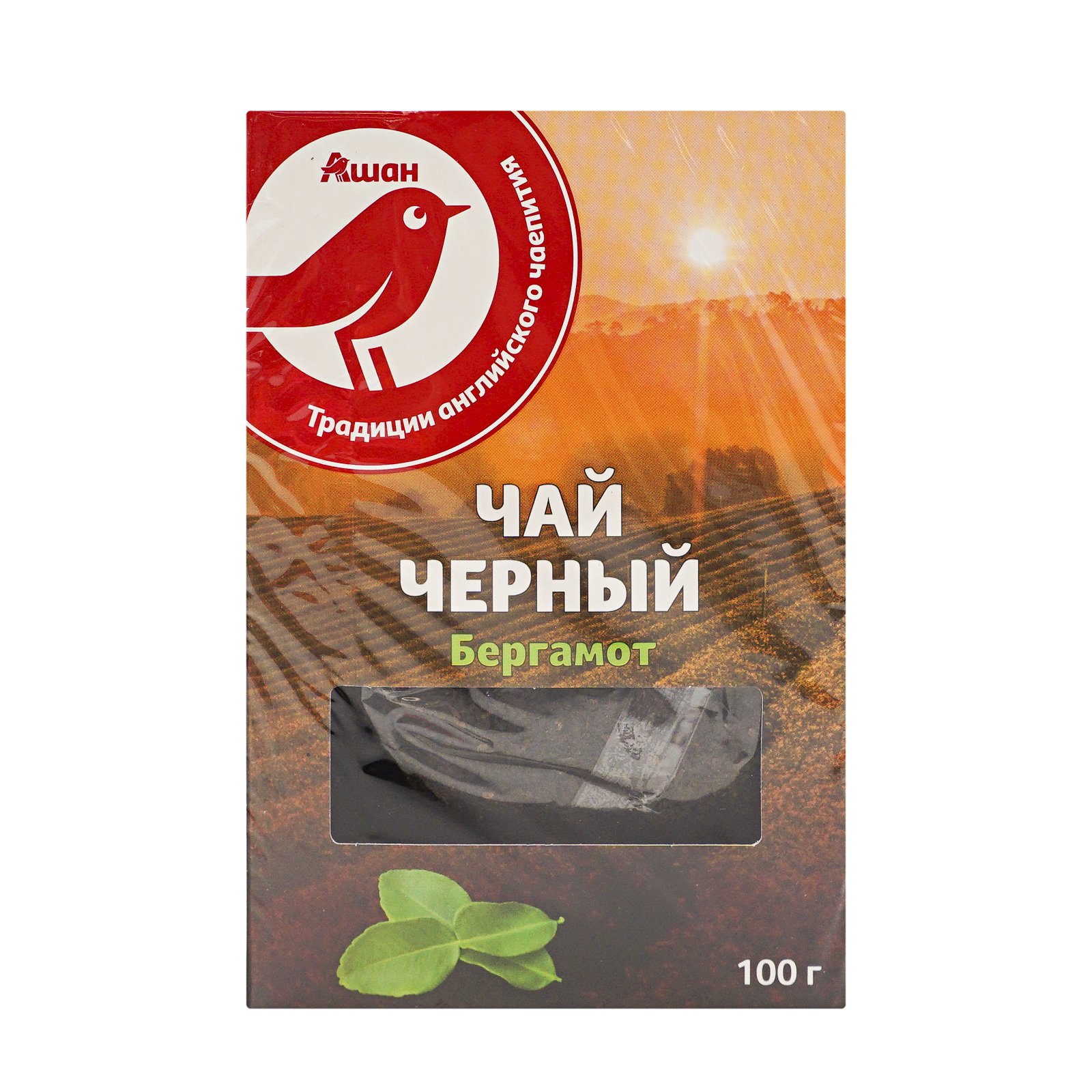 Чай черный АШАН Красная птица листовой с бергамотом 100 г