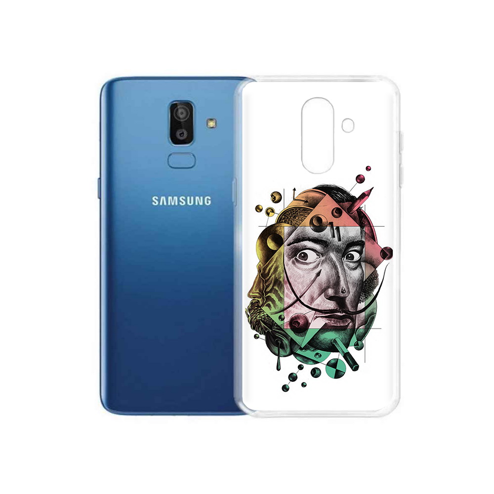 

Чехол MyPads Tocco для Samsung Galaxy J8 разноцветное лицо абстракция (PT226929.592.570), Прозрачный, Tocco