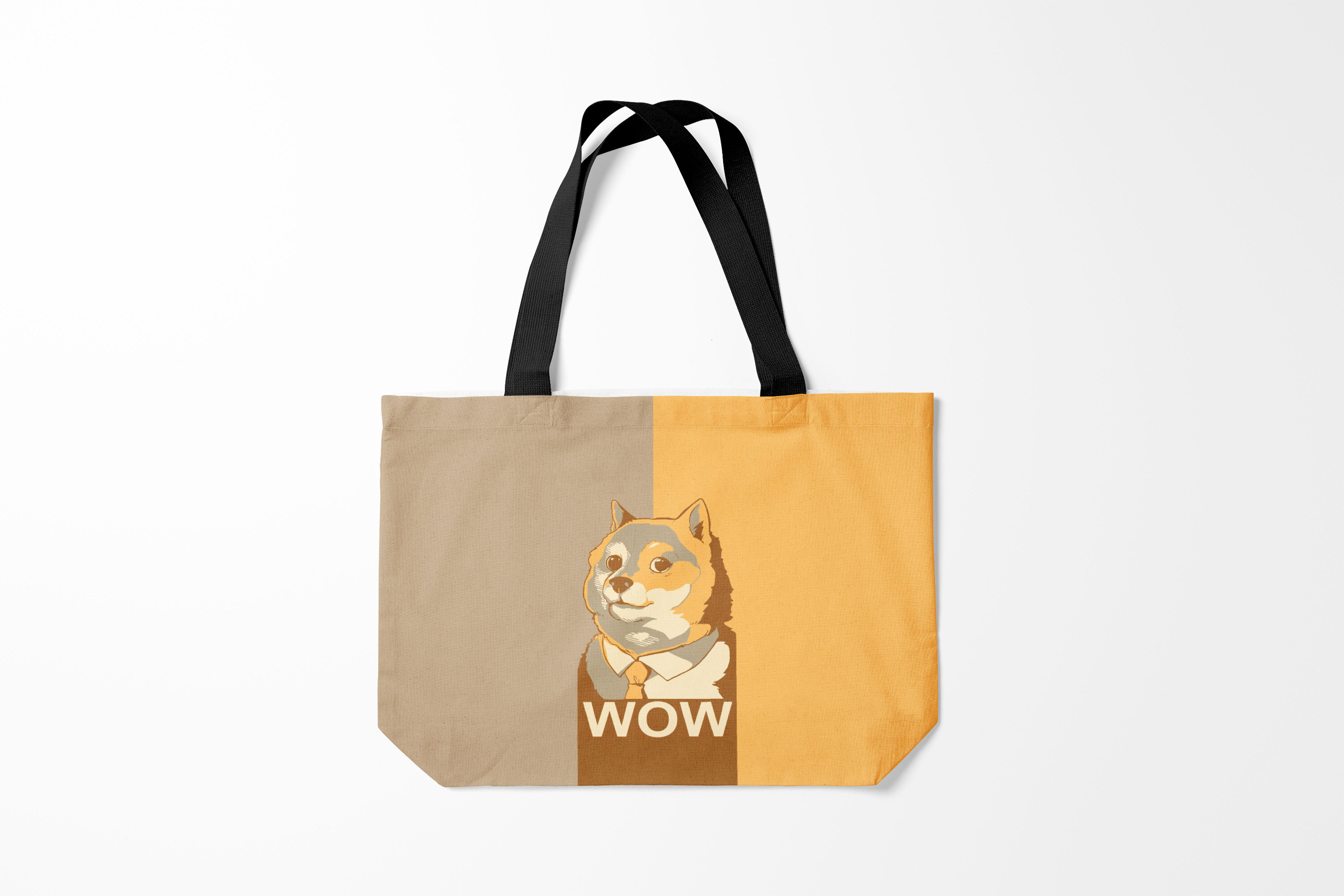 

Сумка шoппер унисекс Burnettie Doge Wow, бежевый, Doge Wow