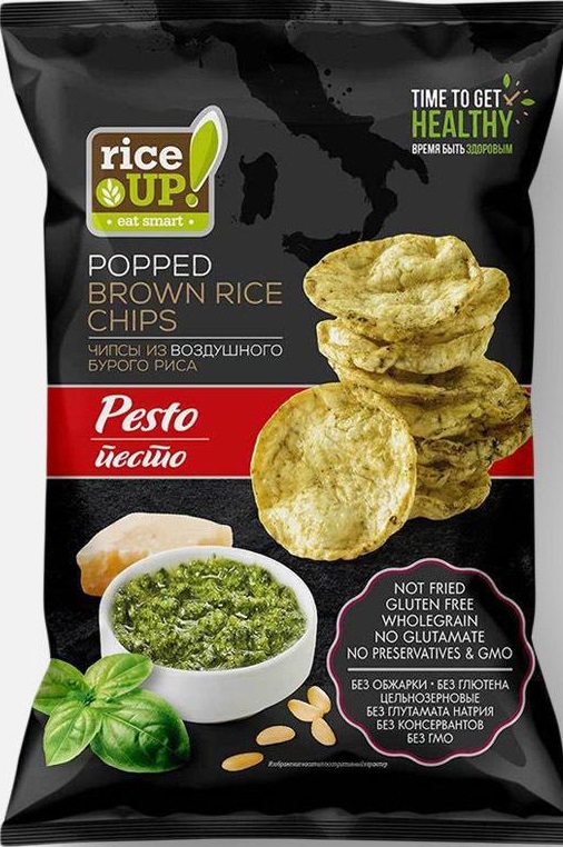 

Чипсы из бурого риса Rice Up! цельнозерновые, со вкусом песто, 60 г