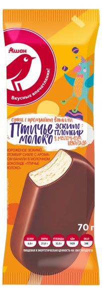 

Мороженое эскимо АШАН Красная птица птичье молоко 70 г