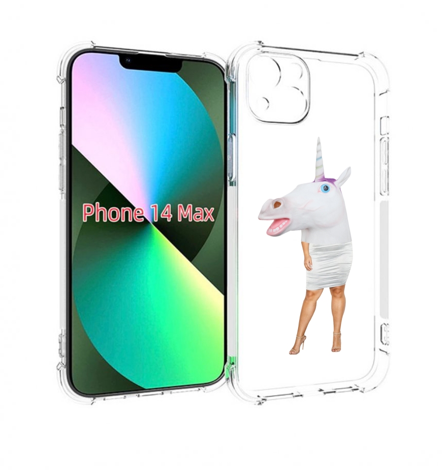 

Чехол MyPads голова-единорога для iPhone 14 Plus (6.7), Прозрачный, Tocco